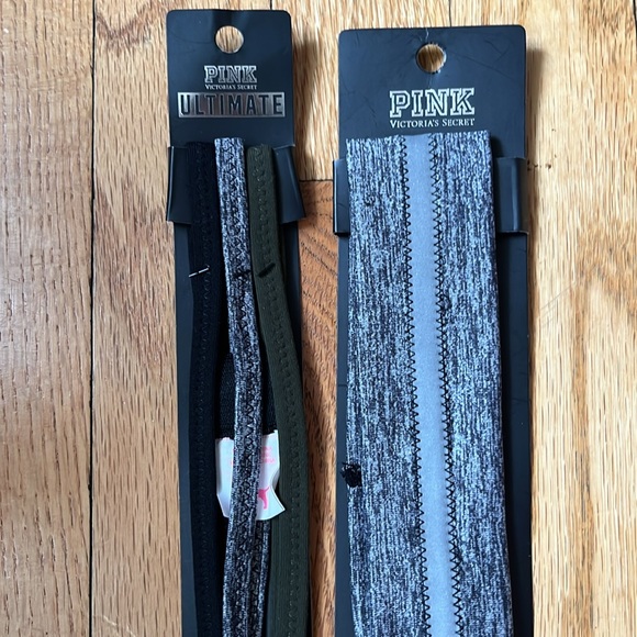 Victoria's Secret Pink Reflective Grey Headband and ultimate headband nwt - Picture 2 of 15